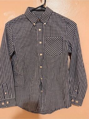 Basic Editions Black and White Gingham Button-Down Shirt